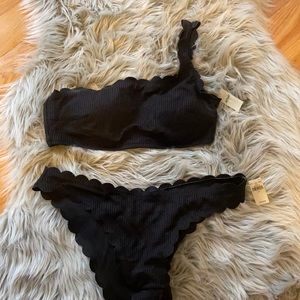 one shoulder scalloped bikini!!!